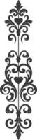 silhouette verticale linea divisore con focolare forma barocco ornamento nero colore solo vettore