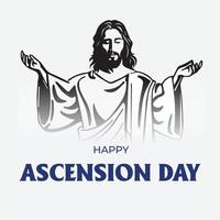 contento ascensione giorno design con Gesù Cristo nel Paradiso illustrazione. illustrazione di risurrezione Gesù Cristo. sacrificio di Messia per umanità redenzione. vettore