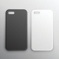 vuoto nero e bianca smartphone casi impostato vettore