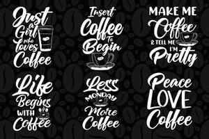 set di citazioni scritte in formato svg di caffè colorato