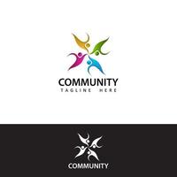 sociale umano, unità, insieme, connessione, relazione, vettore di progettazione del modello di logo della comunità