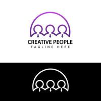 design del modello di logo di persone creative vettore
