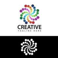 vettore di progettazione del modello di logo di colori dell'arcobaleno astratto creativo