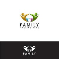 logo della famiglia, amore familiare, vettore di progettazione del modello della famiglia di salute