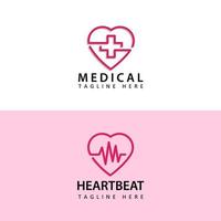 vettore di progettazione del modello di logo del cuore medico