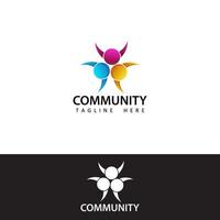 sociale umano, unità, insieme, connessione, relazione, vettore di progettazione del modello di logo della comunità