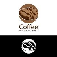 vettore di progettazione del modello di logo del seme di caffè