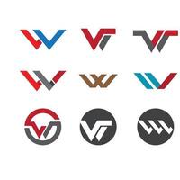 w lettera logo modello illustrazione vettoriale design