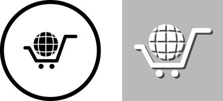 globale shopping icona design vettore