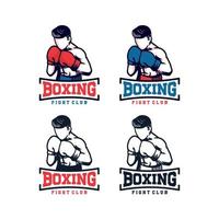 boxe fight club t shirt design vettore uomo illustrazione pack