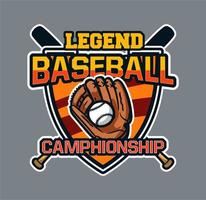 baseball badge logo emblema modello leggenda campionato di baseball vettore