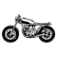 moto d'epoca disegnata a mano, illustrazione vettoriale isolato su sfondo bianco