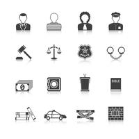 Set di icone di criminalità e punizioni vettore