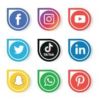 social media icone piatte tecnologia, rete. sfondo gruppo faccina sorridente vendita. condividi, mi piace, illustrazione vettoriale twitter, youtube, whatsapp, snapchat, facebook, instagram, tiktok, tok