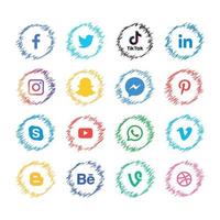 social media icone piatte tecnologia, rete. sfondo gruppo faccina sorridente vendita. condividi, mi piace, illustrazione vettoriale twitter, youtube, whatsapp, snapchat, facebook, instagram, tiktok, tok