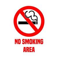 disegno dell'illustrazione del segno non fumatori. per il segno adesivo nell'area pubblica vettore