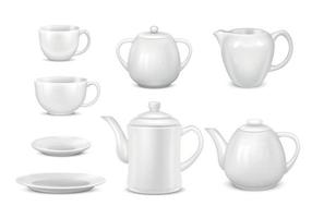 set di piatti da tè e caffè vettore