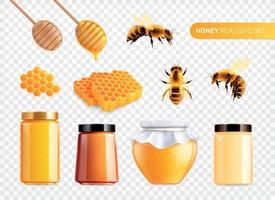 set di prodotti al miele realistici vettore