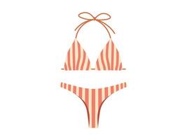 estate biancheria intima o costumi da bagno per mare. elegante Da donna costumi da bagno o bikini su isolato sfondo. piatto colorato illustrazione vettore