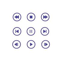 multimedia icone impostato , giocare pulsante icona vettore