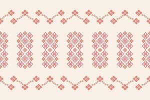 tradizionale etnico motivi ikat geometrico tessuto modello attraversare punto.ikat ricamo etnico orientale pixel Marrone crema sfondo. astratto, illustrazione. trama, sciarpa, decorazione, carta da parati. vettore