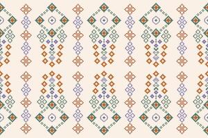 tradizionale etnico motivi ikat geometrico tessuto modello attraversare punto.ikat ricamo etnico orientale pixel Marrone crema sfondo. astratto, illustrazione. trama, sciarpa, decorazione, carta da parati. vettore