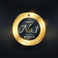 no. 1 vincitore d'oro etichetta design per il tuo marca vettore