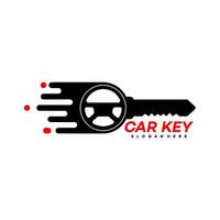 auto chiave logo design illustrazione vettore