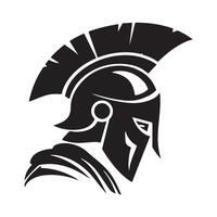 Gladiatore logo design arte, icone, e grafica su bianca sfondo vettore