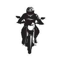 equitazione motociclo silhouette isolato su bianca vettore