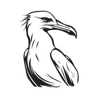 albatro uccello logo Immagine design nero azione Immagine su bianca sfondo vettore