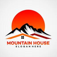 montagna campeggio all'aperto avventura logo design modello vettore
