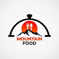 montagna cibo logo illustrazione modello vettore