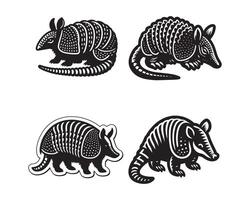 armadillo silhouette icona grafico logo design vettore