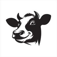 mucca - un' malizioso mucca con un' sornione sorriso illustrazione vettore
