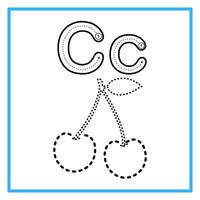 tracciato alfabeto cc tracciare ciliegia illustrazione vettore