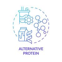 alternativa proteina blu pendenza concetto icona. animale gratuito cibo, latteria prodotti. biologico materiale coltivazione. il giro forma linea illustrazione. astratto idea. grafico design. facile per uso nel blog inviare vettore