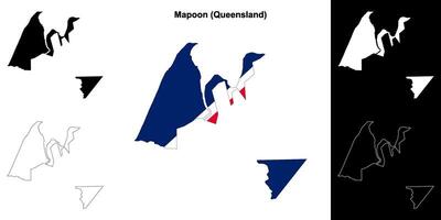 mappa, Queensland schema carta geografica impostato vettore