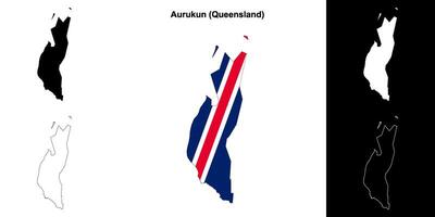 aurukun, Queensland schema carta geografica impostato vettore