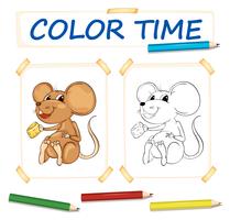 Modello da colorare con topolino vettore