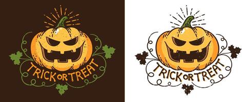 Halloween zucca - Vintage ▾ Stampa logo vettore