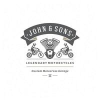 motocross logo modello design elemento Vintage ▾ stile vettore