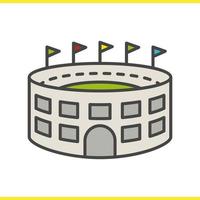 icona del colore dell'edificio dello stadio. arena sportiva. illustrazione vettoriale isolato