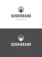Sushi ristorante emblema logo modello illustrazione. vettore