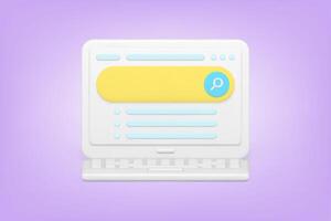 minimalista ricerca bar su sito web 3d icona vettore