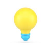 giallo leggero lampadina 3d icona. luminosa alogeno illuminazione energia vettore
