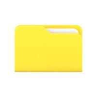 giallo attività commerciale cartella 3d icona. volumetrica plastica file con documentazione vettore