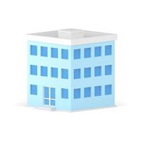 realistico 3d icona vero tenuta moderno multipiano edificio esterno davanti lato Visualizza isometrico vettore