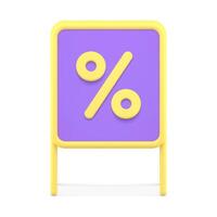 vendita sconto annuncio strada tavola pieghevole Schermo per cento simbolo davanti Visualizza 3d icona vettore