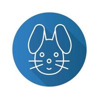 icona del coniglietto di Pasqua piatto lineare lunga ombra. coniglio. simbolo della linea vettoriale